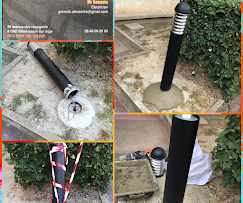 Installation électrique extérieure avec borne