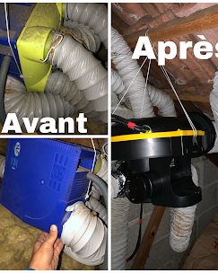 Avant après d'une VMC remplacée